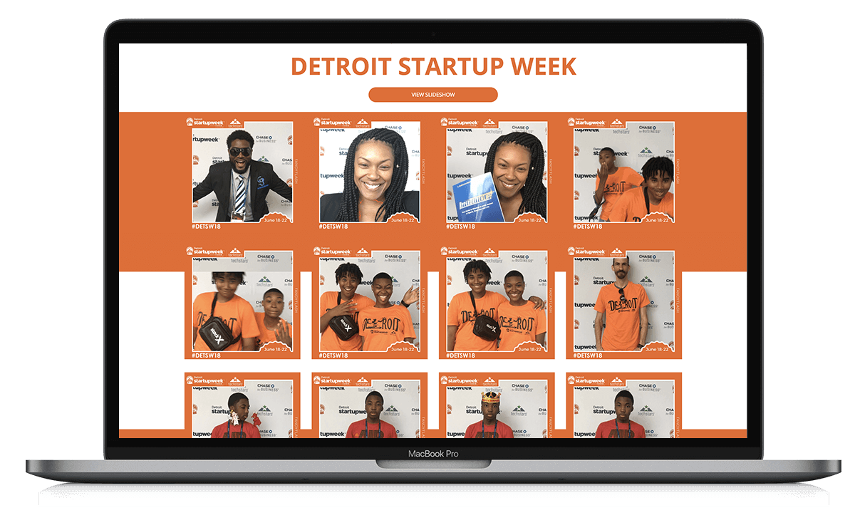 A Live Stream Photo Gallery for Detroit Startup Week is displayed 